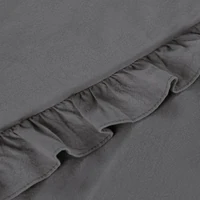 Kép 7/7 - Falbanka pamut ágyneműhuzat Acélszürke 140x200 cm - 70x80 cm 1db 5