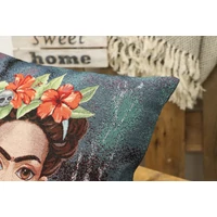 Kép 3/4 - Frida Kahlo kismajmos ezüst lurex párnahuzat 45x45 cm 2