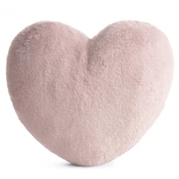 Kép 1/3 - Heart szív alakú plüss párnahuzat Pasztell rózsaszín 45x45 cm