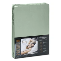 Kép 3/7 - Jersey4 pamut gumis lepedő Menta 180x200 cm + 30 cm 1