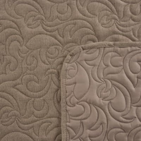 Kép 5/6 - Len4 vászon szerkezetű préselt mintás ágytakaró Barna 200x220 cm 4