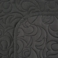 Kép 5/6 - Len4 vászon szerkezetű préselt mintás ágytakaró Grafit 200x220 cm 4