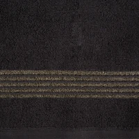 Kép 3/4 - Lilla pamut törölköző keskeny fényes csíkokkal Fekete 70x140 cm 3db 2