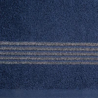 Kép 3/4 - Lilla pamut törölköző keskeny fényes csíkokkal Gránátkék 30x50 cm 6db 2
