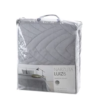 Kép 2/8 - Luiz6 bársony ágytakaró fényes márvány hatású mintával Ezüst 170x210 cm 1