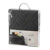 Kép 4/8 - Luiz6 bársony ágytakaró fényes márvány hatású mintával Fekete 170x210 cm 1