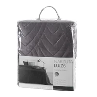 Kép 4/8 - Luiz6 bársony ágytakaró fényes márvány hatású mintával Grafit 170x210 cm 1