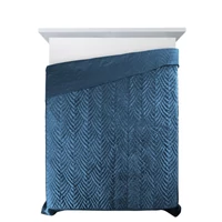 Kép 4/8 - Luiz6 bársony ágytakaró fényes márvány hatású mintával Gránátkék 220x240 cm 3