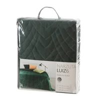 Kép 4/8 - Luiz6 bársony ágytakaró fényes márvány hatású mintával Sötétzöld 170x210 cm 1