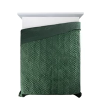Kép 6/8 - Luiz6 bársony ágytakaró fényes márvány hatású mintával Sötétzöld 170x210 cm 3