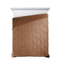 Kép 4/8 - Luiz6 bársony ágytakaró fényes márvány hatású mintával Téglavörös 200x220 cm