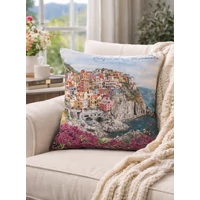 Kép 2/5 - Mediterrán Cinque Terre párnahuzat 45x45 cm 1