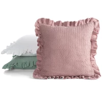 Kép 3/4 - Muslin párnahuzat Pasztell rózsaszín 45x45 cm 2