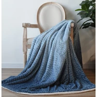 Kép 1/4 - Naturtex sherpa design kétoldalas pléd - Ombre Blue 150x200 cm
