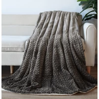 Kép 2/4 - Naturtex sherpa design kétoldalas pléd - Ombre Grey 150x200 cm 1