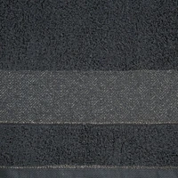 Kép 2/3 - Nessy pamut törölköző vastag fényes csíkkal Acélszürke 70x140 cm 3db 1