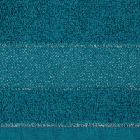 Kép 3/4 - Nessy pamut törölköző vastag fényes csíkkal Sötét türkiz 70x140 cm 3db 2
