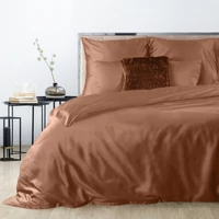 Kép 1/7 - Nova3 pamut-szatén ágyneműhuzat Téglavörös 220x200 cm - 70x80 cm 2db