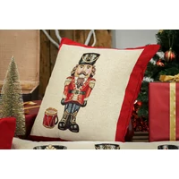 Kép 2/4 - Nutcracker diótörős fekete kalapos párnahuzat arany lurex 45x45 cm 1