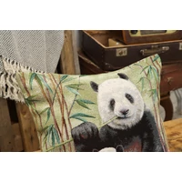 Kép 5/6 - Panda macis trópusi párnahuzat 45x45 cm 4