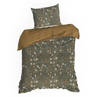 Kép 6/9 - Reina48 pamut-szatén ágyneműhuzat Sötét olíva 160x200 cm - 70x80 cm 2db 2