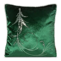 Kép 1/3 - Royal bársony párnahuzat Sötétzöld 45x45 cm