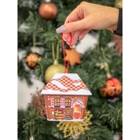 Kép 3/5 - Kis mézeskalács ház sütis doboz akasztós 110 x 85x95 mm 2