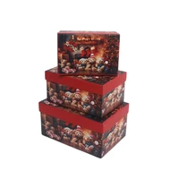 Kép 4/4 - Mackós ünnepi doboz szett 3 db-os szögletes 22x13x10 cm 3
