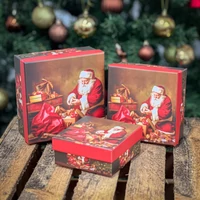 Kép 1/3 - Mikulásos ünnepi doboz szett 3 db-os négyzet alakú 15x15x7