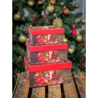 Kép 2/3 - Mikulásos ünnepi doboz szett 3 db-os szögletes 22x13x10 cm 1