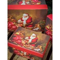 Kép 3/3 - Mikulásos ünnepi doboz szett 3 db-os szögletes 22x13x10 cm 2
