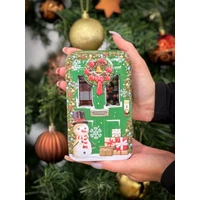 Kép 4/8 - Zöld ajtó karácsonyi kis sütis doboz 153x88x45 mm 1
