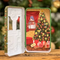 Kép 7/8 - Zöld ajtó karácsonyi kis sütis doboz 153x88x45 mm 4
