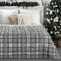 Kép 1/4 - santa-karacsonyi-pamut-akril-takaro-szurke-200-x-220-cm-hs430880