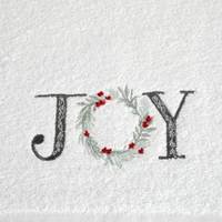 Kép 3/6 - santa-joy-himzett-karacsonyi-torolkozo-feher-50-x-90-cm-kozeli-minta