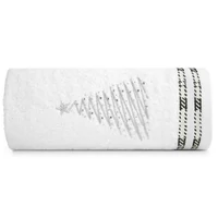 Kép 2/6 - eve-himzett-karacsonyi-torolkozo-feher-ezust-50-x-90-cm-osszehajtva