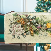 Kép 1/7 - Advent karácsonyi koszorús gobelin asztalterítő 96x100 cm arany lurex