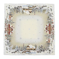 Kép 5/5 - Alpesi barna házikós gobelin asztalterítő 96x100 cm lurex nélkül 4