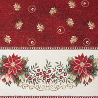 Kép 4/6 - Karácsonyi gobelin asztalterítő zsenília fonalból  Piros 100x100 cm +/-5%