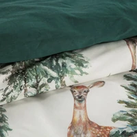 Kép 8/8 - Deer pamut karácsonyi ágyneműhuzat Fehér 220x200 cm - 70x80 cm 2db 5