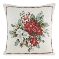Kép 1/2 - Gobelin karácsonyi párnahuzat zsenília fonalból 481 Piros 45x45 cm - 5 cm