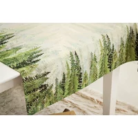 Kép 6/6 - Golden forest fenyőfás gobelin asztalterítő 96x100 cm arany lurex 5