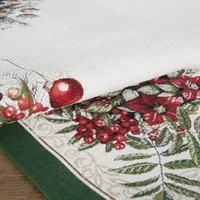 Kép 4/6 - Karácsonyi gobelin terítő zsenília fonalból 4115 Zöld 40x100 cm - 5 cm 3