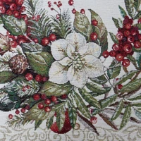 Kép 5/6 - Karácsonyi gobelin terítő zsenília fonalból 4115 Zöld 40x100 cm - 5 cm 4
