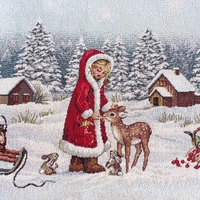 Kép 3/4 - Karácsonyi terítő gobelin 1154 Ezüst 40x100 cm - 5 cm 2