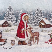 Kép 3/4 - Karácsonyi terítő gobelin 1154 Ezüst 45x140 cm - 5 cm 2