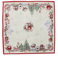 Kép 4/5 - Magic diótörős piros szélű gobelin asztalterítő 96x100 cm ezüst lurex 3