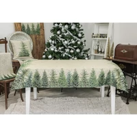 Kép 3/6 - Silver forest fenyőfás gobelin asztalterítő 137x180 cm ezüst lurex 2