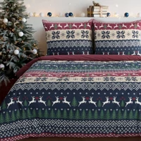 Kép 1/7 - Skandy pamut karácsonyi ágyneműhuzat Gránátkék 220x200 cm - 70x80 cm 2db