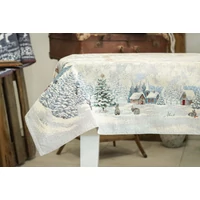 Kép 2/8 - White forest nyuszik a hóban gobelin asztalterítő 137x240 cm ezüst lurex 6